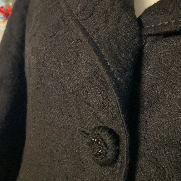 Black lined 2 piece suit - black blended jacquard. - Picture 4 of 11